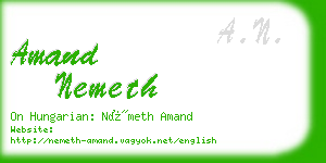 amand nemeth business card